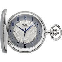 Regent Taschenuhr P727-19477739, (Set, 2-tlg., mit dazu passender Kette), Quarzuhr, Herrenuhr, Acrylglas silberfarben