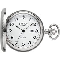 Regent Taschenuhr P739-19537749, (Set, 2-tlg., mit dazu passender Kette), Quarzuhr, Herrenuhr, Datum, Acrylglas silberfarben