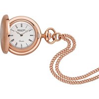 Regent Kettenuhr P761-32772940, (Set, 2-tlg., mit dazu passender Kette), Quarzuhr, Damenuhr, Acrylglas goldfarben