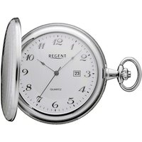 Regent Taschenuhr P751, (Set, 2-tlg., mit Kette), Quarzuhr, Herrenuhr, Datum, Acrylglas silberfarben