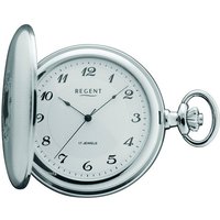 Regent Taschenuhr P713, (Set, 2-tlg., mit Kette), Herrenuhr, Handaufzug, Acrylglas silberfarben