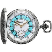 Regent Taschenuhr P724-19467740, (Set, 2-tlg., mit dazu passender Kette), Herrenuhr, Handaufzug, Acrylglas silberfarben