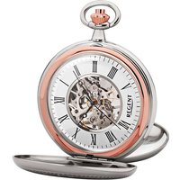 Regent Taschenuhr P702-19370540, (Set, 2-tlg., mit dazu passender Kette), Herrenuhr, Handaufzug, Acrylglas, skelettiertes Zifferblatt goldfarben|silberfarben