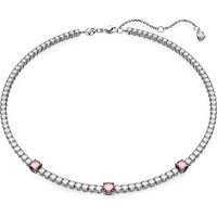 Swarovski Collier Swarovski Damen-Kette Metall Swarovski-Kristall silberfarben