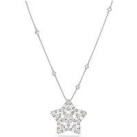 Swarovski Collier Swarovski Damen-Kette Metall Swarovski-Kristall silberfarben