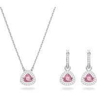 Swarovski Kette und Anhänger Set Swarovski Set 5619503 Millenia Set Trilliant-Schliff, rosa, rhodiniert