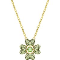 Swarovski Kette und Anhänger Set Swarovski Halskette 5671144 Idyllia Anhänger, Glücksklee, Grün, Goldle