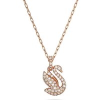 Swarovski Kette und Anhänger Set Swarovski Halskette 5647555 Iconic Swan Anhänger, Weiß, Roségold-Legie
