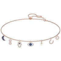 Swarovski Kette mit Anhänger Swarovski Halskette 5497664 Symbolic, mehrfarbig, Rosé vergoldet (1-tlg) blau|schwarz