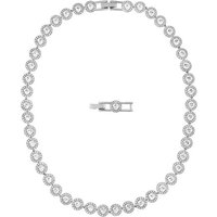 Swarovski Collier Swarovski Damen-Kette Metall Swarovski-Kristall silberfarben