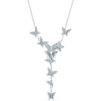 Swarovski Kette mit Anhänger Lilia, Schmetterling, 5662179, mit Swarovski® Kristall blau