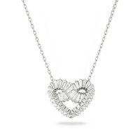 Swarovski Kette mit Anhänger Matrix, Verschiedene Schliffe, Herz, 5647924, mit Swarovski® Kristall silberfarben