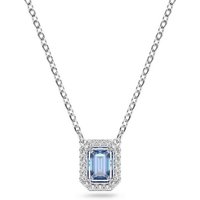 Swarovski Kette mit Anhänger Millenia, Octagon-Schliff, 5598421, 5599177, 5614926, 5614933, mit Swarovski® Kristall, Swarovski® Zirkonia (synth) blau