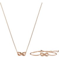 Swarovski Ketten und Armband Set Hyperbola Set, Unendlichkeit, 5682483 (Set, 2-tlg), mit Swarovski® Kristallen goldfarben