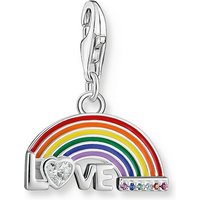 THOMAS SABO Kettenanhänger Thomas Sabo Damen-Charm 925er Silber Korund silberfarben