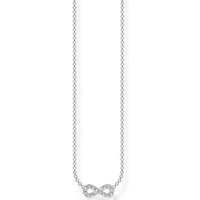 THOMAS SABO Kette mit Anhänger Infinity/Unendlichkeitsschleife, KE2124-051-14-L45V, mit Zirkonia (synth) silberfarben