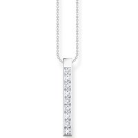 THOMAS SABO Kette mit Anhänger silber, weiße Steine, KE2146-051-14-L45V, KE2146-477-7-L45V, mit Glas-Keramik Stein, Korund (synth), Zirkonia (synth) silberfarben