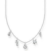 THOMAS SABO Collier mit Muschel-Optik und Seepferdchen, KE2157-051-14-L45V, mit Zirkonia (synth) silberfarben