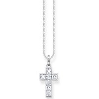THOMAS SABO Kreuzkette Kreuz, KE2166-051-14-L45V, KE2166-477-7-L45V, KE2166-643-11-L45V, mit Glas-Keramik Stein, Korund (synth), Zirkonia (synth) silberfarben