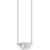 THOMAS SABO Kette mit Anhänger TOGETHER Herz Klein, KE1643-051-14-L45V, mit Zirkonia (synth) silberfarben