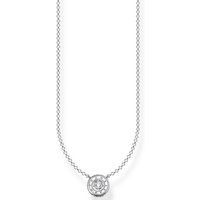 THOMAS SABO Kette mit Anhänger Kreis mit weißem Stein, KE1881-051-14-L45V, mit Zirkonia (synth) silberfarben