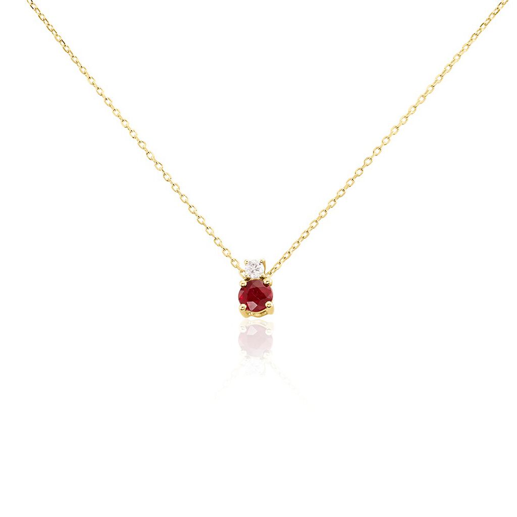 🦚 Damen Kette Gold 585 Rubin 0,38ct Elisabeth, Kette mit Stein