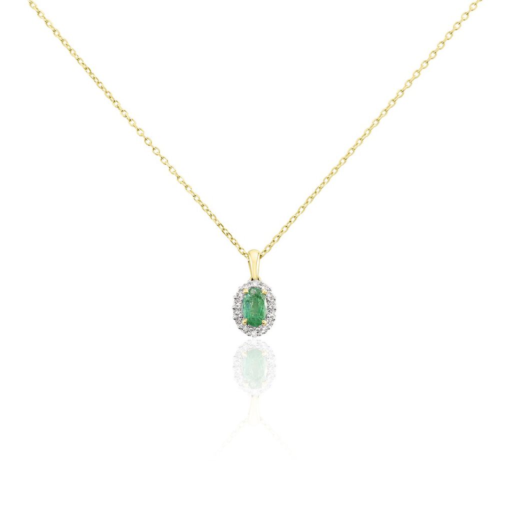 🦚 Damen Kette Gold 585 Smaragd 0,37ct Marion, Kette mit Stein