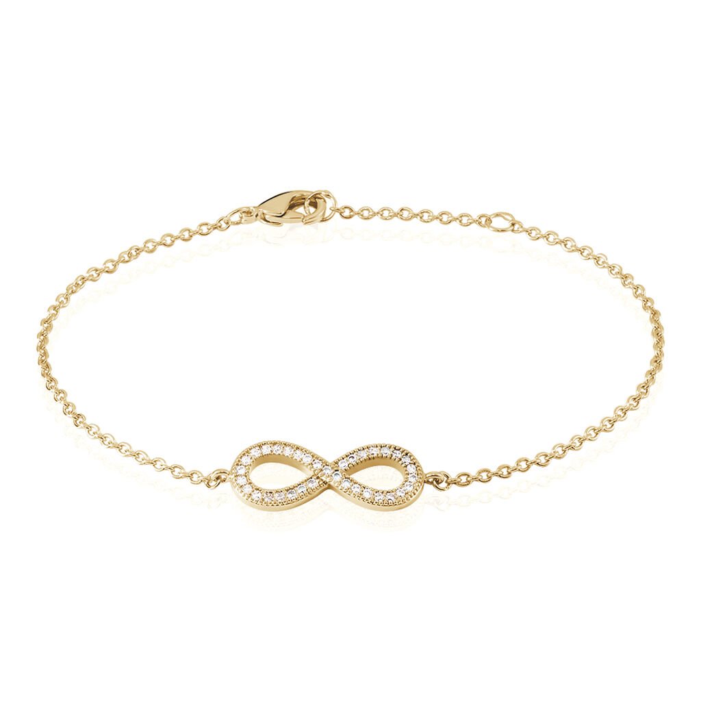 🦚 Damen Armband Vergoldet Zirkonia Unendlichkeit Merane, Armband mit Stein