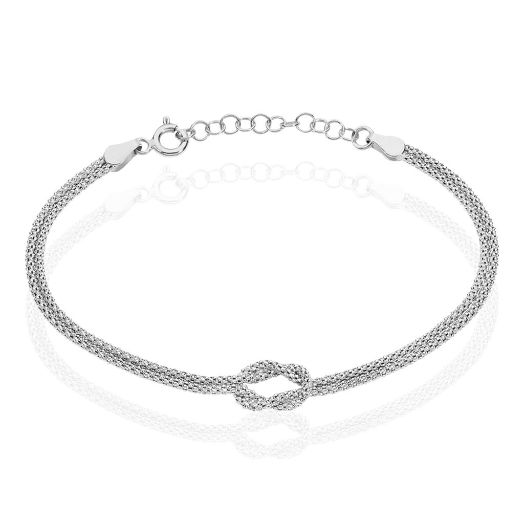 🦚 Damenarmband Popcornkette Silber 925 Knoten, Armband ohne Stein
