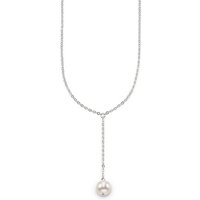 Bruno Banani Kette ohne Anhänger Schmuck Geschenk Silber 925 Halsschmuck Halskette Ankerkette Perle, mit Süßwasserzuchtperle silberfarben|weiß
