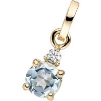 JOBO Kettenanhänger Anhänger mit Blautopas und Zirkonia, 333 Gold blau