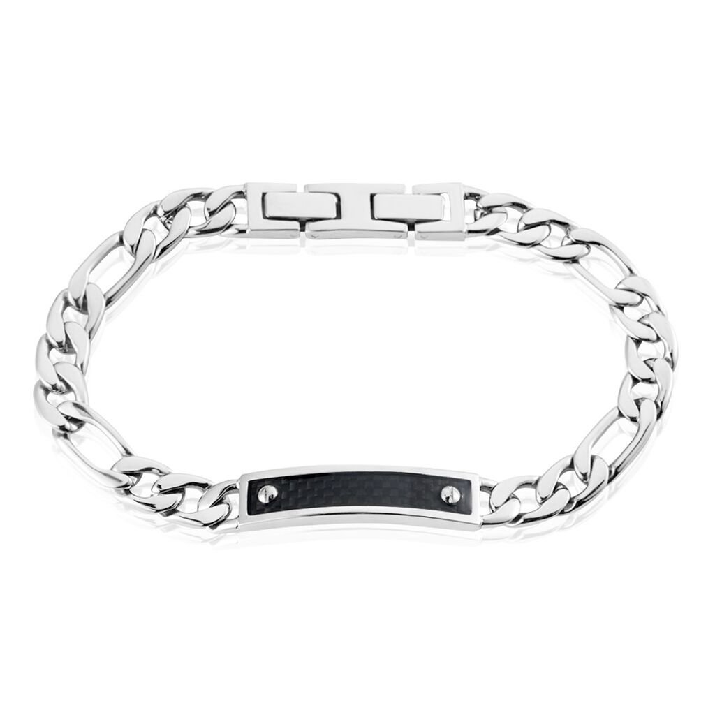 🦚 Herrenarmband Edelstahl Geschwärzt, Armkette ohne Stein