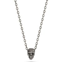 Police Kette mit Anhänger Police Herren Halskette PEAGN2120201 Totenkopfanhänger, Edelstahl gesc (1-tlg) schwarz