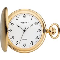 Regent Taschenuhr P714-19403049, (Set, 2-tlg., mit dazu passender Kette), Herrenuhr, Handaufzug, Acrylglas goldfarben