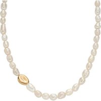Skagen Edelstahlkette Skagen Damen-Kette Edelstahl Süßwasserperle goldfarben