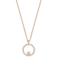 Swarovski Kette mit Anhänger CREATIVITY CIRCLE, WEISS, ROSÈ VERGOLDUNG, 5202446, mit Swarovski® Kristall goldfarben