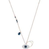 Swarovski Kette mit Anhänger Magisches Auge, DUO EVIL EYE, METALLMIX, 5172560, mit Swarovski® Kristall blau|goldfarben