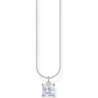THOMAS SABO Kette mit Anhänger mit blauem oder weißem Stein KE2156-051-14-L45V, KE2156-699-32-L45V, mit Zirkonia (synth) oder Glas-Keramik Stein silberfarben