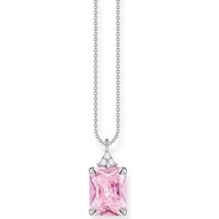 THOMAS SABO Kette mit Anhänger pinker Stein, KE2089-051-9-L45V, mit Zirkonia (synth) rosa|silberfarben