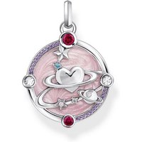 THOMAS SABO Kettenanhänger Ketten- Rosa mit Herzplanet und Steinen Silber silberfarben