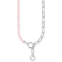 THOMAS SABO Kette mit Anhänger Thomas Sabo Kette KE2193-035-9-L47V Silber Rosenquarz Beads silberfarben