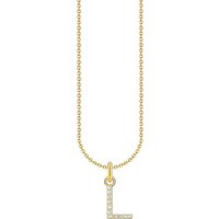 THOMAS SABO Kette mit Anhänger Buchstabe, KE2240 - KE2265-051-14-L45V, KE2240 - KE2265-414-14-L45V, mit Zirkonia (synth) gelb|goldfarben