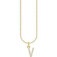 THOMAS SABO Kette mit Anhänger Buchstabe, KE2240 - KE2265-051-14-L45V, KE2240 - KE2265-414-14-L45V, mit Zirkonia (synth) gelb|goldfarben