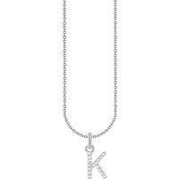 THOMAS SABO Kette mit Anhänger Buchstabe, KE2240 - KE2265-051-14-L45V, KE2240 - KE2265-414-14-L45V, mit Zirkonia (synth) silberfarben