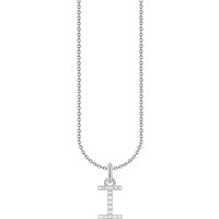 THOMAS SABO Kette mit Anhänger Buchstabe, KE2240 - KE2265-051-14-L45V, KE2240 - KE2265-414-14-L45V, mit Zirkonia (synth) silberfarben