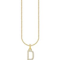 THOMAS SABO Kette mit Anhänger Buchstabe, KE2240 - KE2265-051-14-L45V, KE2240 - KE2265-414-14-L45V, mit Zirkonia (synth) gelb|goldfarben