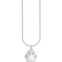 THOMAS SABO Kette mit Anhänger Pfoten-Anhänger, KE2215-051-14-L45V, mit Zirkonia (synth) silberfarben