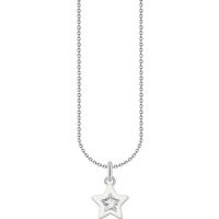 THOMAS SABO Kette mit Anhänger Stern-Anhänger, KE2235-041-14-L45V, mit Zirkonia (synth) silberfarben