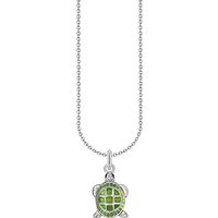 THOMAS SABO Kette mit Anhänger Schildkröten-Anhänger, KE2216-007-6-L45V grün|schwarz|silberfarben