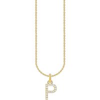 THOMAS SABO Kette mit Anhänger Buchstabe, KE2240 - KE2265-051-14-L45V, KE2240 - KE2265-414-14-L45V, mit Zirkonia (synth) gelb|goldfarben